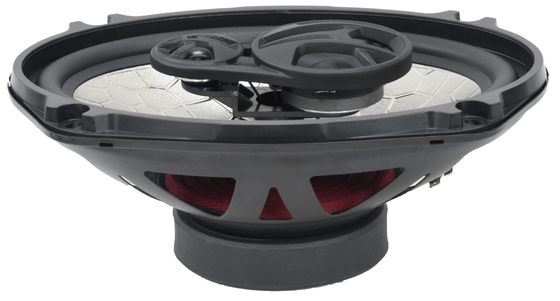 6x9"car coaxial speakerCMC69G3, 60wrms, freq. response: 46-20KHz,Sensitivity: 89.8dB WF: 4 ohms, 1'' voice coil , MID: 0.75'' voice coil , 4 ohms, TW: 0.5'' PEI dome